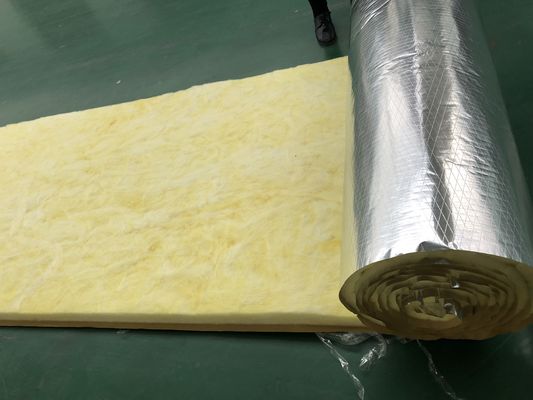 Coperta in lana di vetro ignifuga di classe A con elevata resistenza all'umidità e conducibilità termica 0,031-0,042 W/mK per HVAC e isolamento tubi
