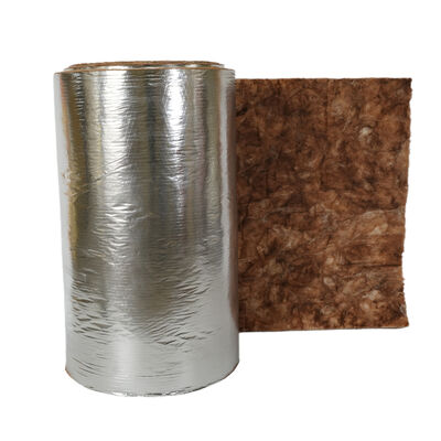 Isolamento per coperte di lana di vetro marrone con facciata FSK per risparmio energetico e controllo della condensazione HVAC commerciale